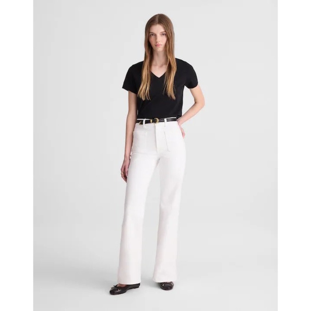 Madewell The Short Emmy Wide-Leg Jean White NZ565 Size 30S 10 Short NEW